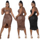 Coated sling cutout sexy tight-fitting women's dress