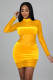 Autumn and winter fashion women's mesh stitching perspective sexy nightclub dress