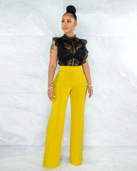 Sexy stylish back zip straight trousers