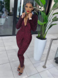New autumn and winter long-sleeved gold velvet burnt overalls