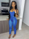 Women's mesh stitching sexy hollow nightclub perspective two-piece suit