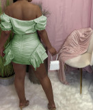 Two-piece pleated skirt with wood ears