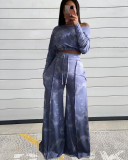 Winter new style tie-dye wide-leg leisure suit