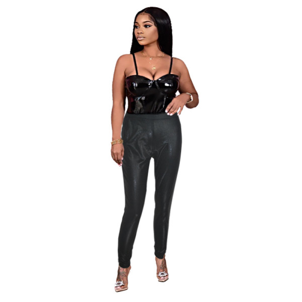 Ladies' new style coated casual sequined leggings, ladies leggings