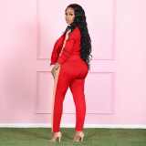 New color matching zipper fitness running pants suit casual sports women's two-piece suit
