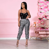 Ladies' new style coated casual sequined leggings, ladies leggings