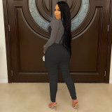 Long-sleeved tight-fitting lace-up high-stretch sexy nightclub net gauze jumpsuit