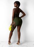 Sexy nightclub skirt pleated sleeveless two-piece women