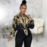New casual fashion printed shirt multi-color women's skirt