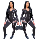 New casual mesh stitching jumpsuit