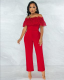 New lace slim-fit commuter jumpsuit