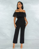 New lace slim-fit commuter jumpsuit