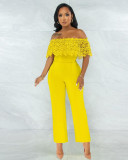 New lace slim-fit commuter jumpsuit