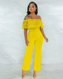 New lace slim-fit commuter jumpsuit