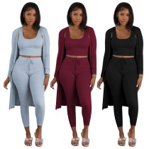 Three-piece set of new solid color pit strips for autumn and winter Three-piece set of new solid color pit strips for autumn and winter