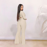 New yoga high elastic jacquard sling flared pants suit