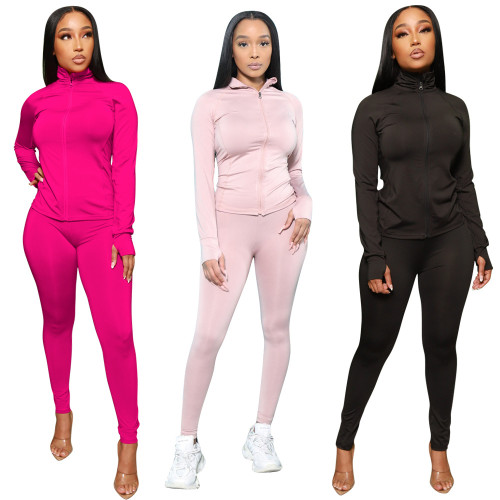 Women's new style finger cots back pocket zipper two-piece suit