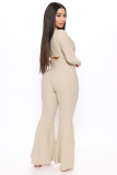 New yoga high elastic jacquard sling flared pants suit