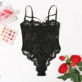 Underwire sexy mesh see-through lace slim bodysuit