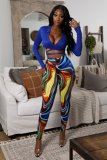 Fashion sexy print two-piece suit