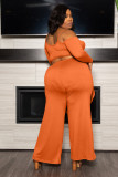 Large size women's suspenders irregular top wide-leg pants casual suit