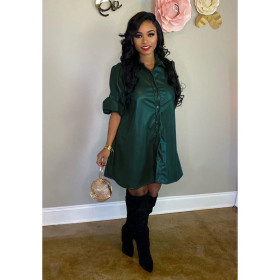 New European and American women's PU leather dress