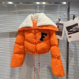 Winter new embroidered letter stitching large lapel lamb wool short thick cotton coat women