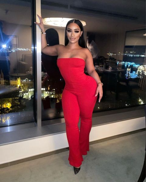 Sexy solid color tube top back hollow strap pit strip ladies one-piece flared pants
