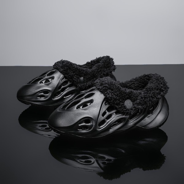 EVA parent-child hole shoes cotton slippers plus velvet cotton garden shoes parent-child feces