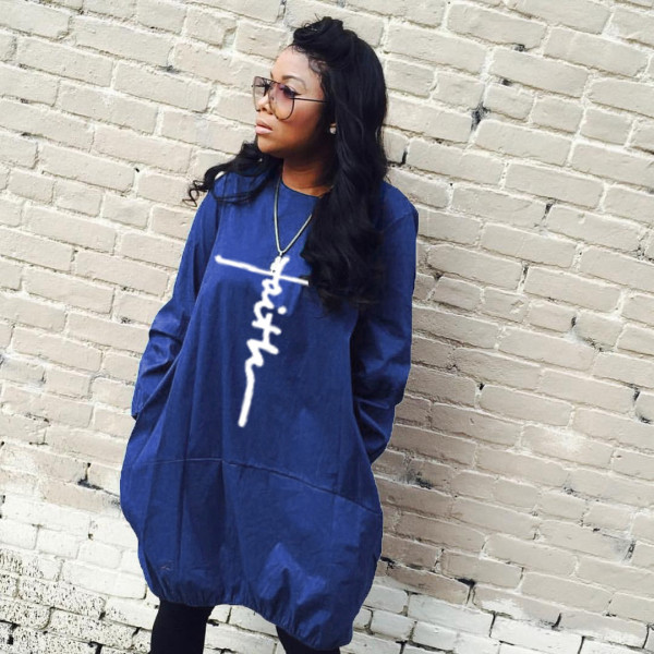 statement print dress with loose pockets