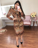 New Women's Round Neck Puff Sleeve Dress with Belt