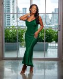 Strap leaky back sexy dress nightclub style evening dress