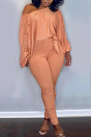 Women's sexy shawl back hollow pit strip two-piece suit