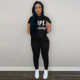 Women's Personalized Print Hooded Casual Suit
