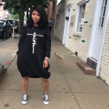 statement print dress with loose pockets