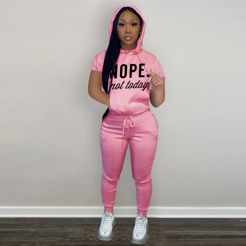 Women's Personalized Print Hooded Casual Suit
