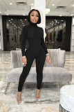Women's solid color casual suit, long-sleeved sports suit