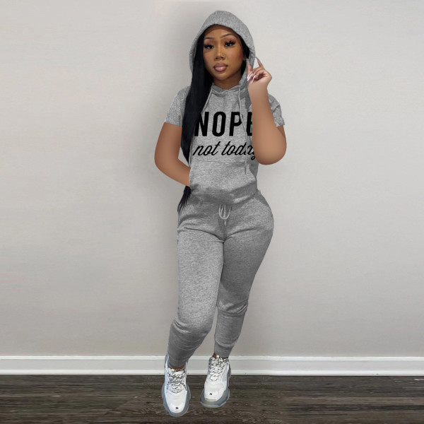 Women's Personalized Print Hooded Casual Suit
