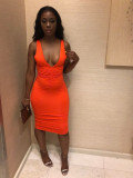 Sexy Dress Fashion Slim Fit Sleeveless Deep V Sexy Dress