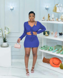 Spring new fashion sexy solid color short skirt women's three-piece suit