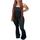 Tube top flared jumpsuit