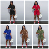 Women's jacket, shorts, short-sleeved and threaded baseball uniform, two-piece women