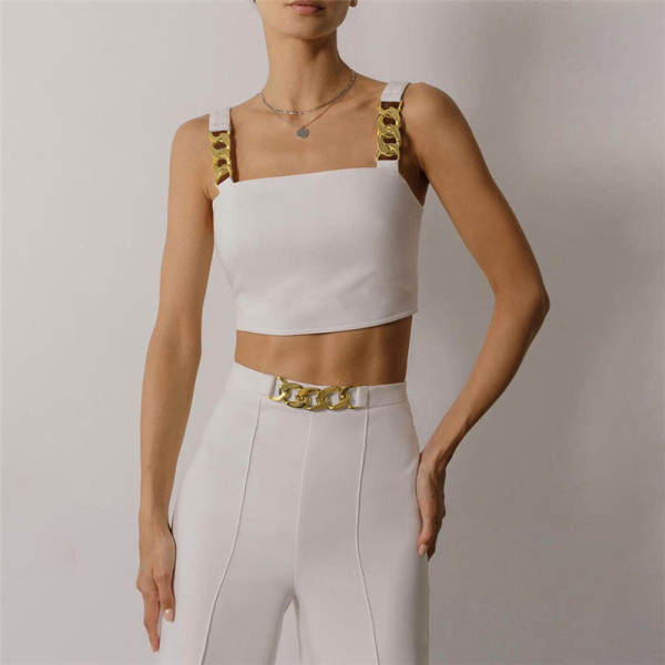 New women's suspenders slim vest high waist bag hip straight pants casual suit women