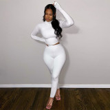 New Long Sleeve Solid Color Slim Body Butt Lifting Sports Yoga Suit for Women