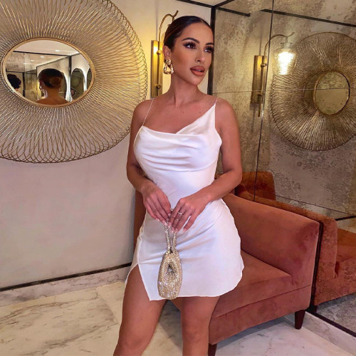 New sexy solid color fashion halter dress