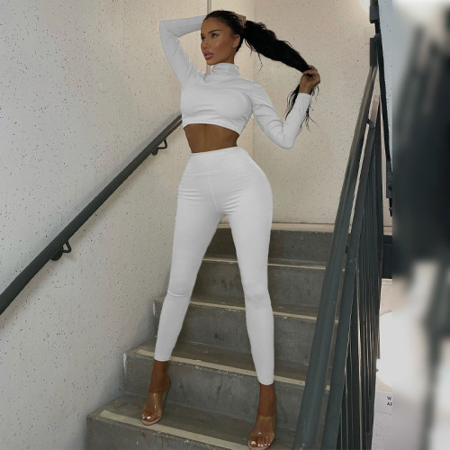 New Long Sleeve Solid Color Slim Body Butt Lifting Sports Yoga Suit for Women