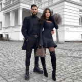 New Flared Sleeve Ruffle Sexy Slim Dress