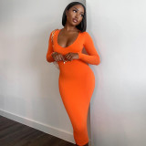Sexy Bust Low Neck Slim Pack Hip Dress