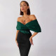 V-neck off-the-shoulder waist-contrast workplace OL dress with belt