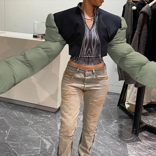 women's winter new down jacket slim fit warm stitching jacket jacket